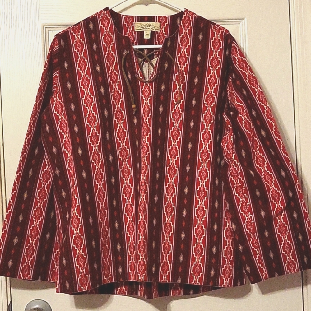 *CLOSING 5/18* Cabela's Aztec print flannel top.